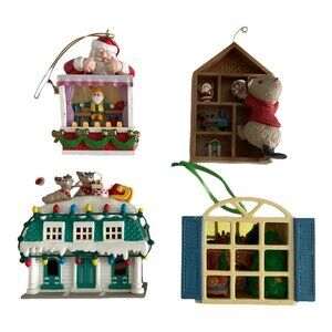 Lot of 4 Vintage Christmas Ornaments – 1991 Rennoc House, 1992 Santa’s Best Pupp